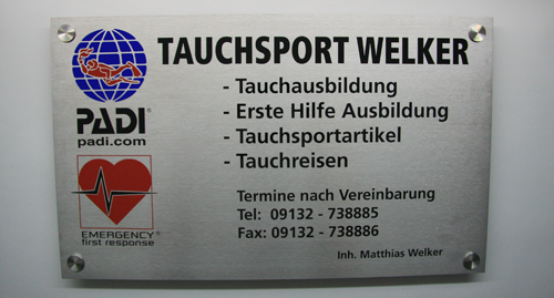 Türschild aus Edelstahl